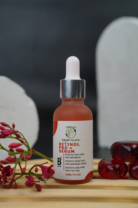 glow organic Retinol Face Serum with Vitamin B3. Anti Aging Face Serum