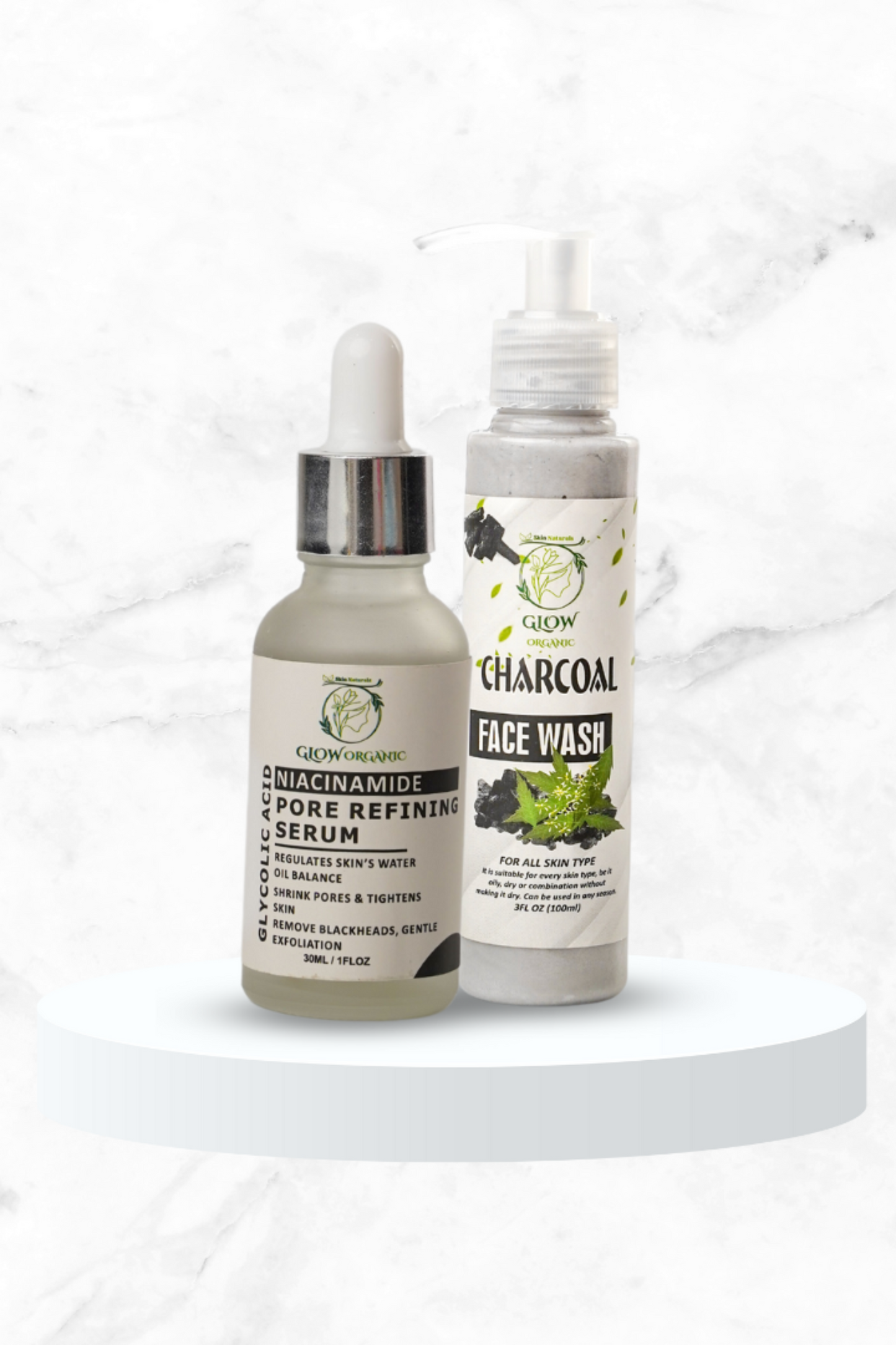 Niacinamide serum & charcoal facewash